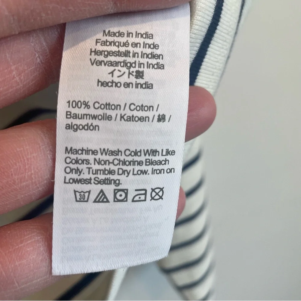 J. Crew Navy and White Striped Long Sleeve Tee - Picture 7 of 7